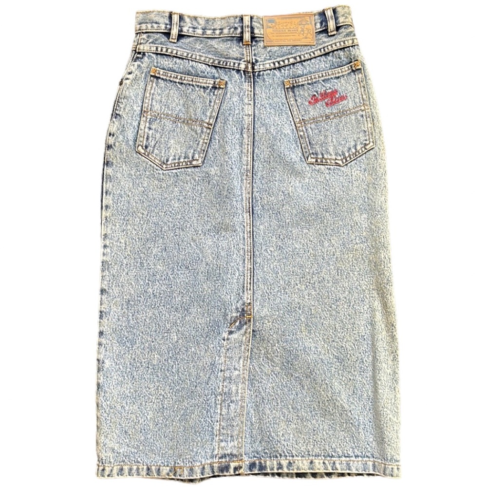 VINTAGE | Indiana Blues acid wash denim midi skirt - Picture 4 of 11